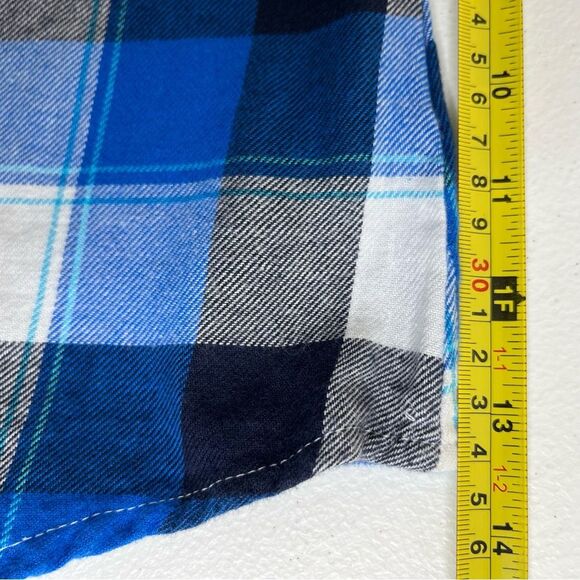Riders by Lee Blue Plaid Flannel Long Sleeve Button Front Cotton Shirt Women XL - Picture 10 of 12